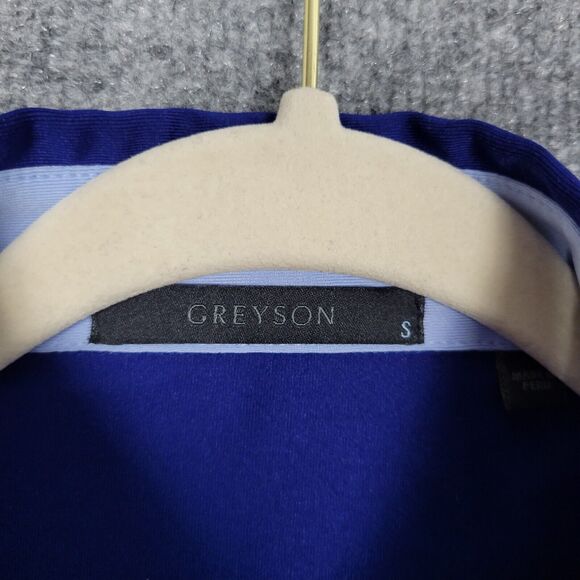 GREYSON Blue Short Sleeve Embroidered Performance Polo Shirt SIZE SMALL - Picture 10 of 11